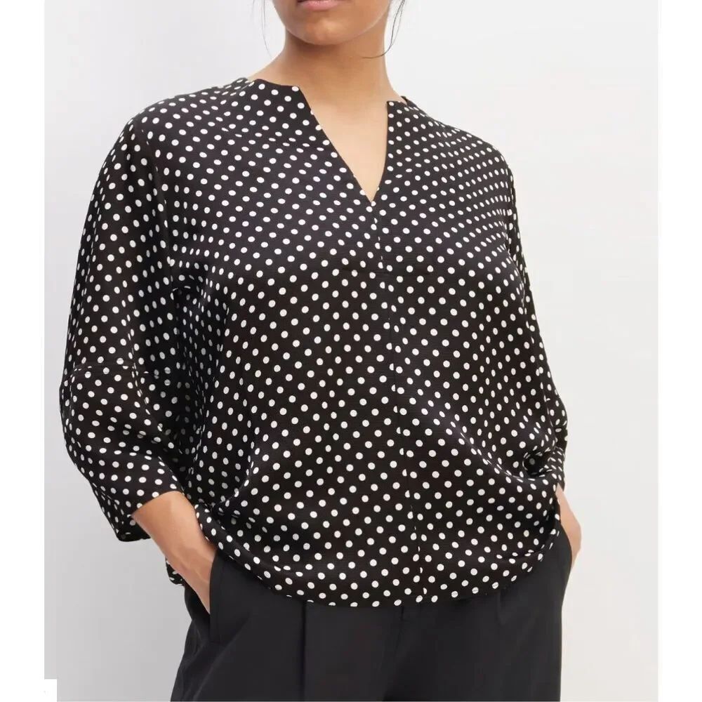 Everlane NWT The Hammered Satin Balloon Sleeve Top oversized Sz XS